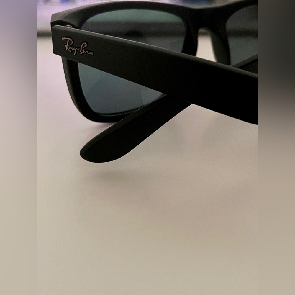 Unisex Ray-Ban Polarized Sunglasses | Matte Black Frame, Dark Blue Lenses - Picture 5 of 5